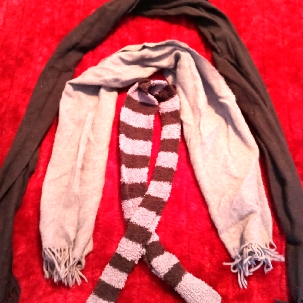 3 long Winter scarves